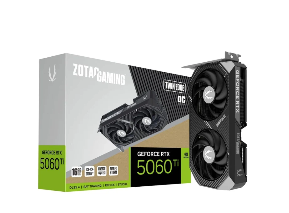 Відеокарта Zotac GeForce RTX 5060 Ti Twin Edge OC 16GB GDDR7 DLSS4 (ZT-B50620H-10M), фото 1
