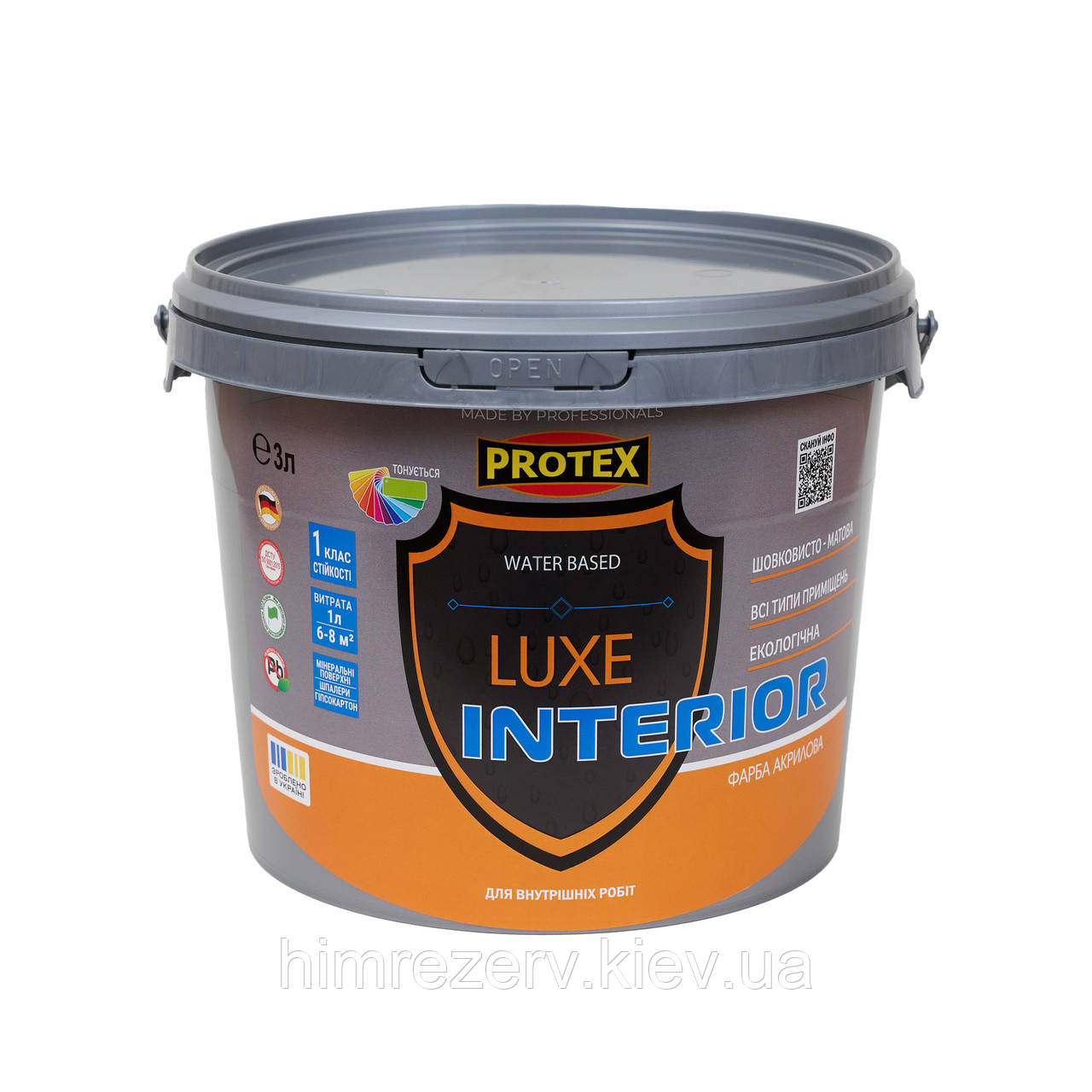 ФАРБА ВД АКРИЛОВА LUXE ТМ PROTEX інтер'єрна 3л