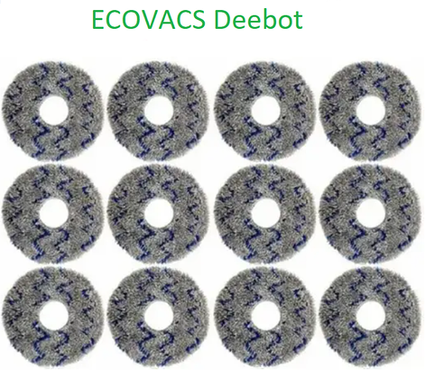 Серветка ганчірки для робота-пилососа Ecovacs Deebot T10 turbo X1 ( DEX11 ) T20 ( DLX23 ) T30 ( DDX14 ) X2 12шт, фото 1