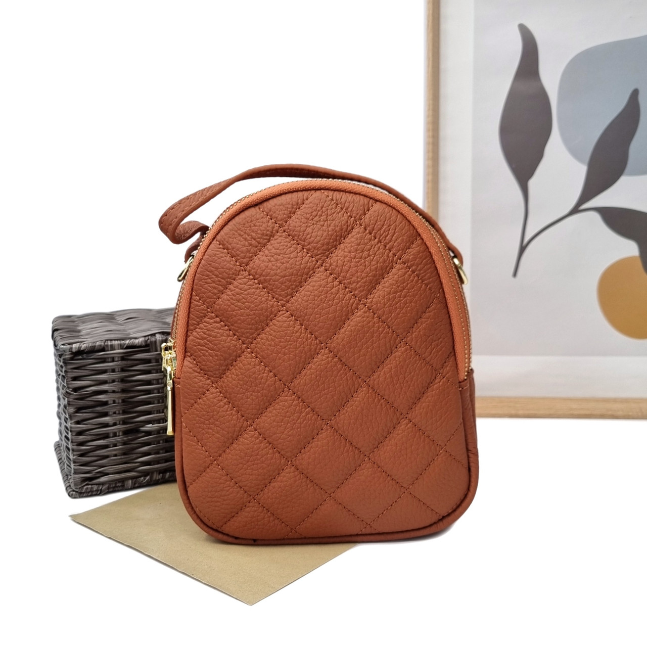 Шкіряна сумка крос-боді рудий Арт.9526 brown VIVAVERBA Україна — (54)