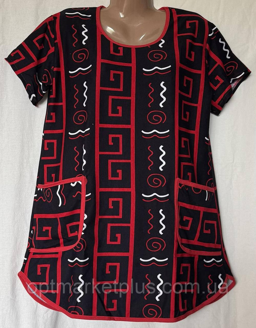 Футболки-туніки жіночі БАТАЛ кольору мікс (52-62) гуртом купити від складу 7 км Одеса