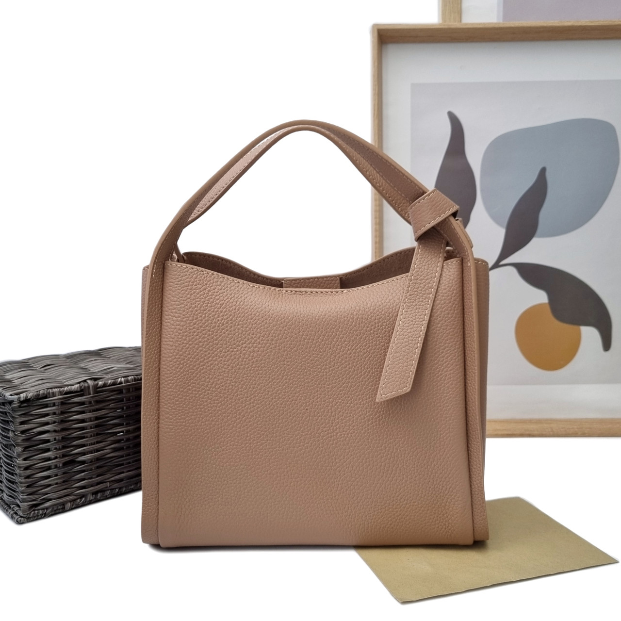 Середня шкіряна сумка бежевий Арт.TT55 beige VIVAVERBA Україна — (54)