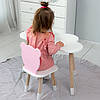 Дитячи білий стіл хмарка і стільчик ведмедик дитячий рожевий. Дитячий столик білосніжний., фото 8