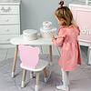 Дитячи білий стіл хмарка і стільчик ведмедик дитячий рожевий. Дитячий столик білосніжний., фото 9