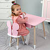 Дитячий столик і стільчик рожевий. Столик із шухлядою для олівців і розмальовок, фото 6