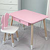 Дитячий столик і стільчик рожевий. Столик із шухлядою для олівців і розмальовок, фото 7