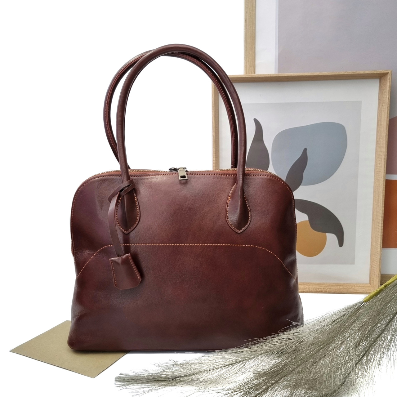 Велика містка сумка натуральна шкіра коричневий Арт.G9907 brown VIVAVERBA Україна — (54)