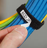 Поліестерова стрічка-липучка Brady M21-500-414 12,7мм 3,05м для друку на Velcro BradyGrip чорний на білому, фото 4