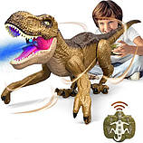 Великий динозавр на радіокеруванні 51 см, звук, світло, пара, ходить, фото 3