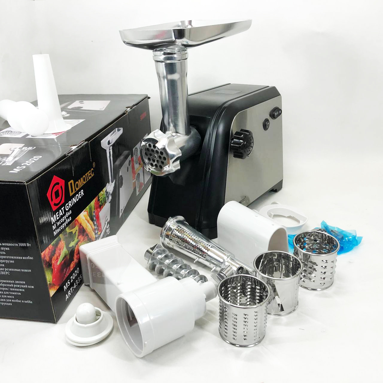 М'ясорубка скарлет з насадками Domotec MS-2020 2600 W, М'ясорубка для овочів, FJ-338 Домашня електром'ясорубка