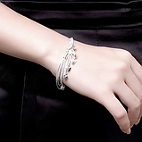 Жіночий багатошаровий браслет із серцями Hearts стерл. ср. проба тіффані tiffany, фото 2