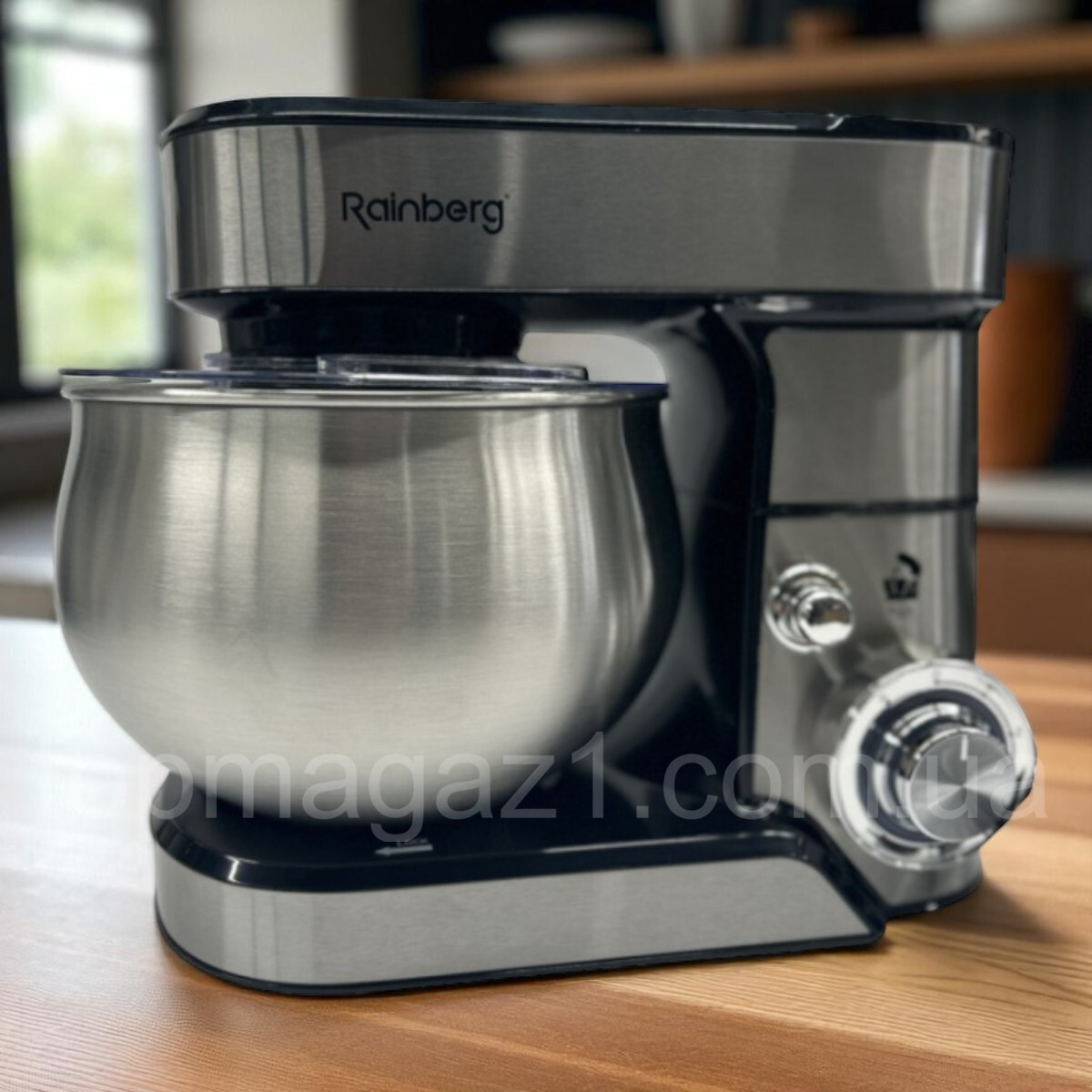 Планетарний міксер-тістоміс 5 л Rainberg 3800 Вт з нержавіючої сталі з 3 насадками на 6 швидкостей, фото 1