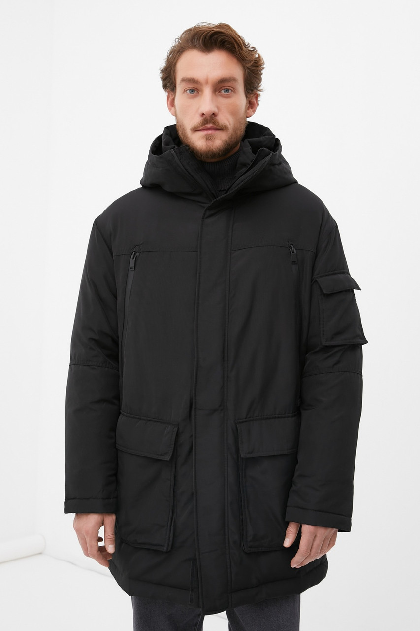 Зимова чоловіча парка Finn Flare FWB61031-200 Down Fill чорна XL, фото 1