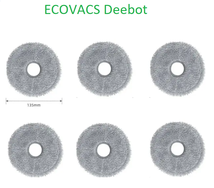 Серветка ганчірки  для робота-пилососа Ecovacs Deebot T10 turbo X1 ( DEX11 ) T20 ( DLX23 ) T30 ( DDX14 ) X2 6 шт