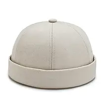 Кепка докер Korni бейсболка без козирка для жінок для чоловіків бавовна розмір 56-60 бежева