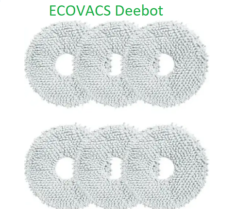 Серветка ганчірки для робота-пилососа Ecovacs Deebot T10 turbo X1 ( DEX11 ) T20 ( DLX23 ) T30 ( DDX14 ) X2 6шт, фото 1