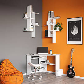 Угловой компьютерный стол XDesk-02 стол для работы и учебы с полками для хранения документов и канцелярии