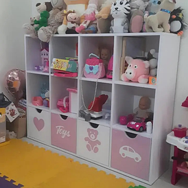 Стелаж для іграшок і книг на 12 комірок зручний органайзер для дитячої кімнати хлопчиків і дівчаток