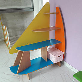 Стенка детская игровая Вітрило для оформления групп в детских садах с полочками для растений и аквариума