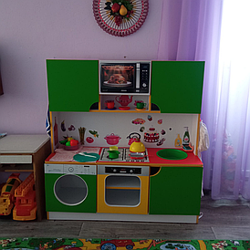 Детская игровая кухня Малютка DS-77 мебель для игр с плитой стиральной машиной для детей от 3 лет
