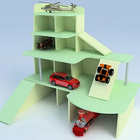 Детская игровая стенка Design Service для сюжетно-ролевых игр в детском саду зеленая вода белая DS-372