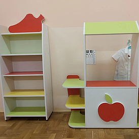 Детская игровая стенка Магазин стеллаж и прилавок для игры и организации пространства в детской комнате