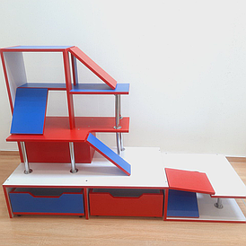 Игровая зона Паркинг автосалон Drive для детей с ящиками и многими уровнями для игрушечных машинок