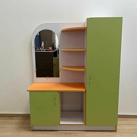 Игровая стенка Уголок Раздевалка для детей с зеркалом и полками яркая мебель для игровой зоны