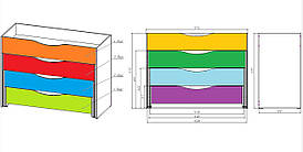 Кровать 4-х ярусная с крышкой для детских садов компактная мебель для сна и отдыха детей