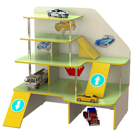 Детская игровая стенка Паркинг многоуровневая для развивающих игр в детских садах и учреждениях