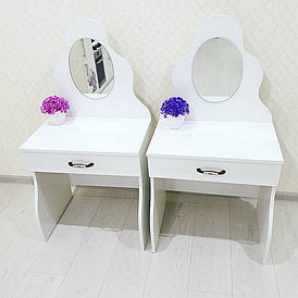 Детское трюмо с зеркалом и стулом для девочек стильный туалетный столик для макияжа и игр