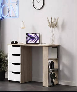 Комп'ютерний стіл XDesk-06.1Б білий великий письмовий стіл для школярів студентів із тумбою