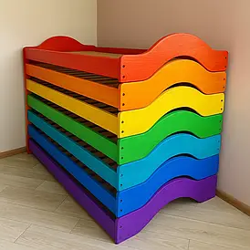 Детская кровать Монтессори цветная для детского сада с ортопедическим эффектом складывающаяся