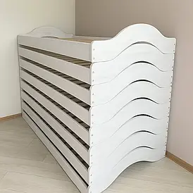 Дитяча кровать Монтессори "Біла Аляска" для дітей з ортопедичним ефектом безпечна та зручна