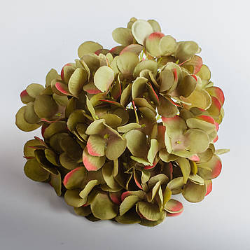 Голівка штучна гортензії оливкова 20 шт. Головка штучна гортензії діаметр 21 см, Штучна гортензії