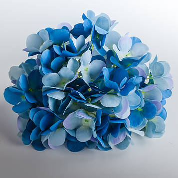 Голівка штучна гортензії блакитно-синя 20 шт. Головка штучна гортензії діаметр 21 см, Штучна гортензії