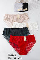 Жіночі труси мікрофібра з мереживом 44-54р 6 кольорів