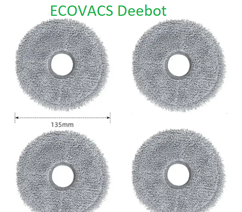 Серветка ганчірки для робота-пилососа Ecovacs Deebot T10 turbo X1 ( DEX11 ) T20 ( DLX23 ) T30 ( DDX14 ) X2 4 шт, фото 1