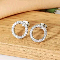 Милі сережки-кружечки, сережки-гвіздочки, сережки з камінчиками, сережки з камінцями, сережки з кружечками