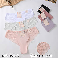 Жіночі мереживні труси стрінги 46-52р 6 кольорів