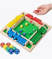 Настільна гра в кістки Закрий коробку або У десятку 22x22x3,5 см для всієї родини на дерев'яну компанію