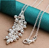 Підвіска з глянсовими кульками кулон виноградне грано стерл. ср. tiffany, фото 2