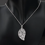 Підвіска кулон ажурний листочок стерл. ср. тиффані tiffany, фото 4