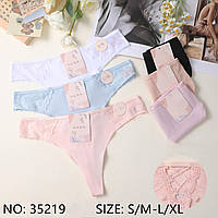 Жіночі труси стрінги з мереживом 42-48р 6 кольорів
