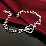Жіночий браслет Love серце із серцями стерл. ср. тіффані tiffany, фото 2
