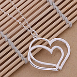 Підвіска кулон подвійне серце love стерл. ср. тіффані tiffany, фото 4