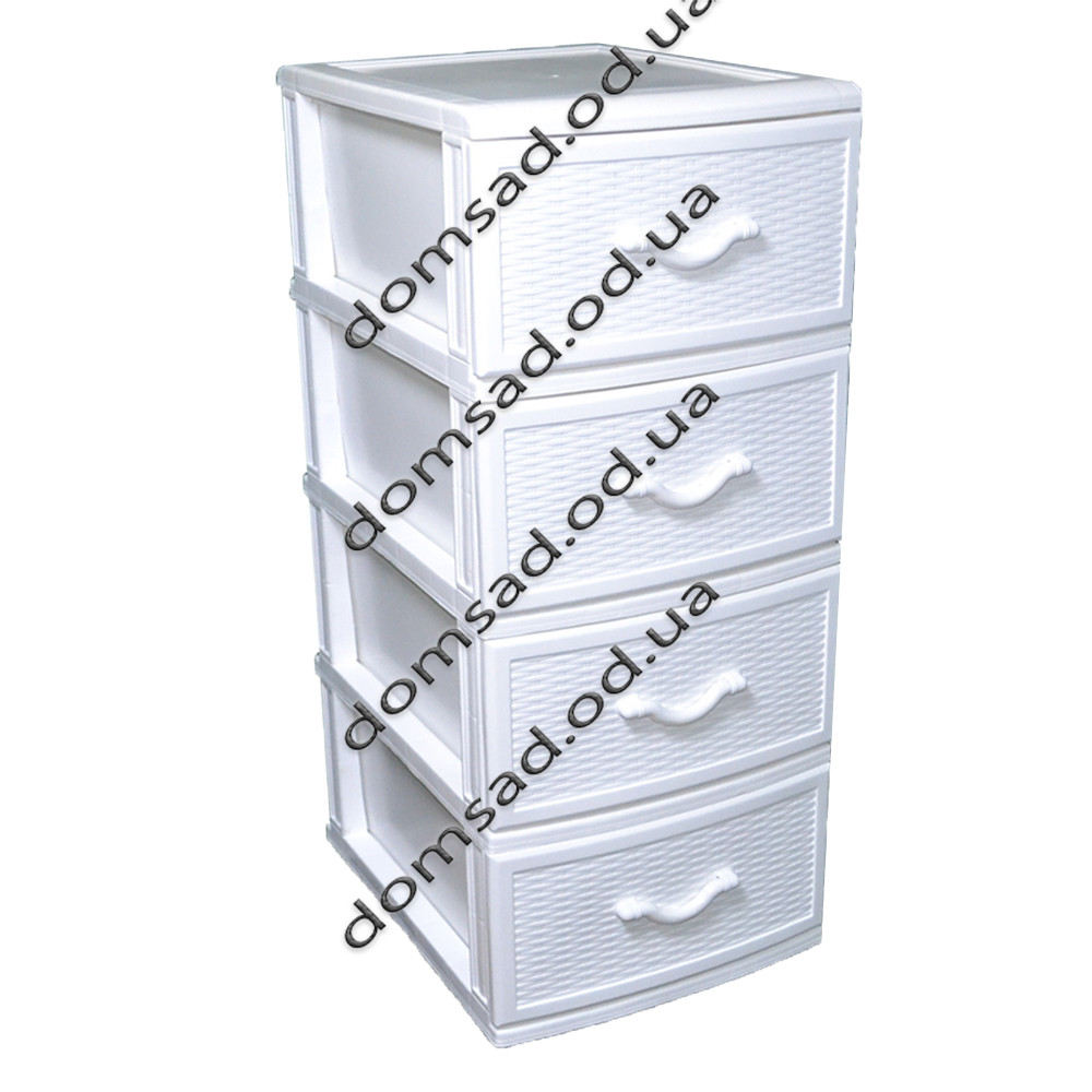 Комод пластиковий Style (Стиль) білий 4 ящики 48х38х88, фото 1