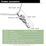 Підвіска кулон LOVE з кристалом для закоханих стерл. ср. тиффані tiffany, фото 4