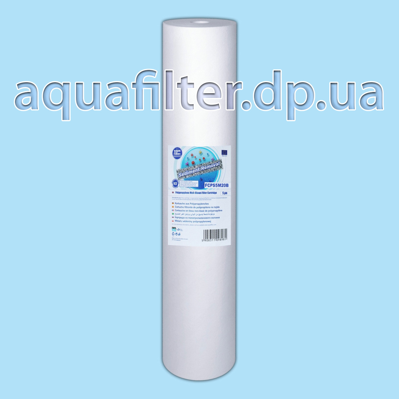 Картридж поліпропіленовий Aquafilter FCPS5M20B 5 мкм 20 Big Blue 20BB