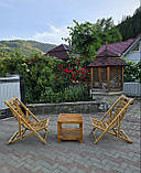 Набір для відпочинку: 2 дерев’яні шезлонги + стіл – смерека, фото 3